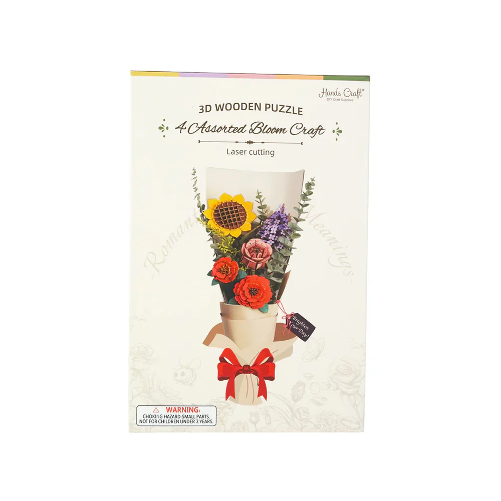 3D Wooden Flower Puzzle Bundle Pack