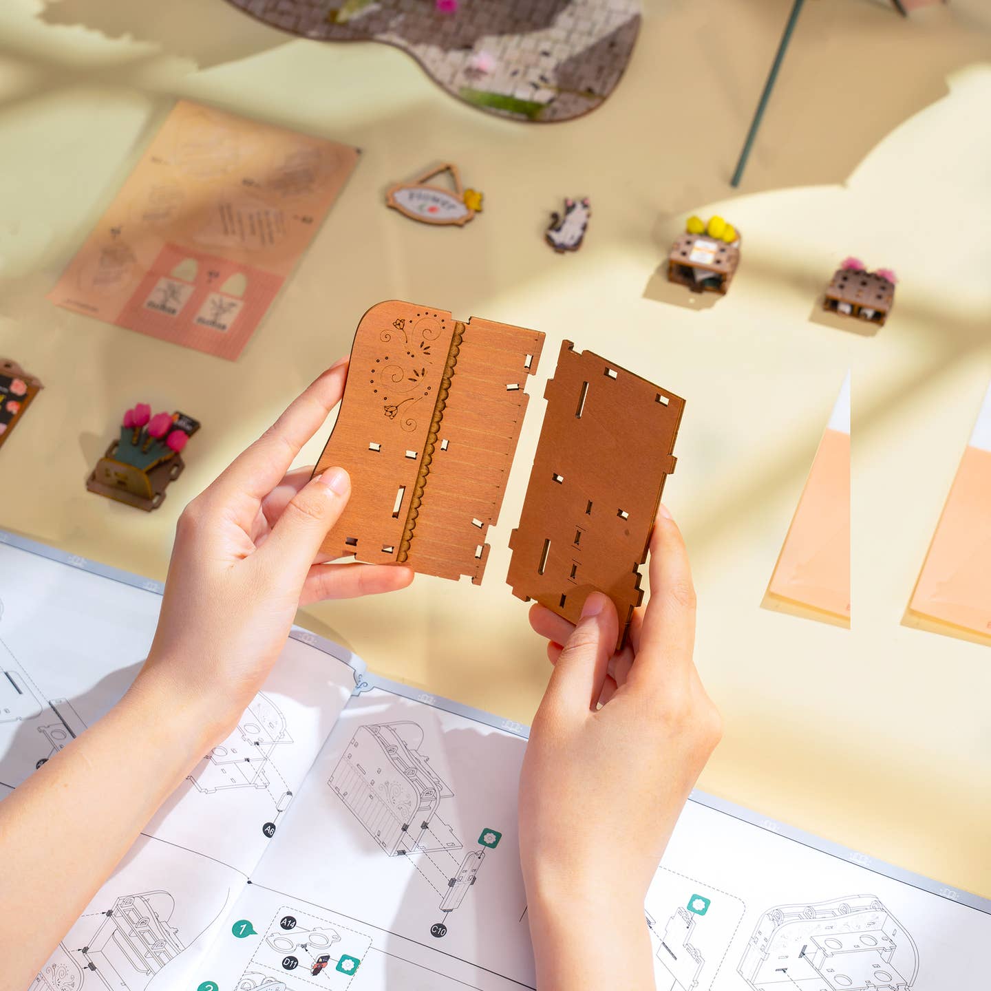 3D Wooden Puzzle: Blossom Cart - Image 3