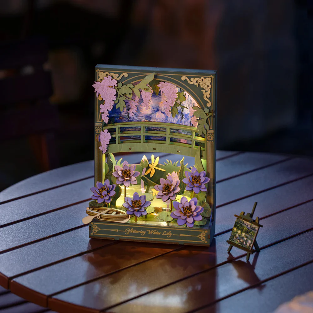 3D Wooden Puzzle: Glittering Water Lily - Image 3