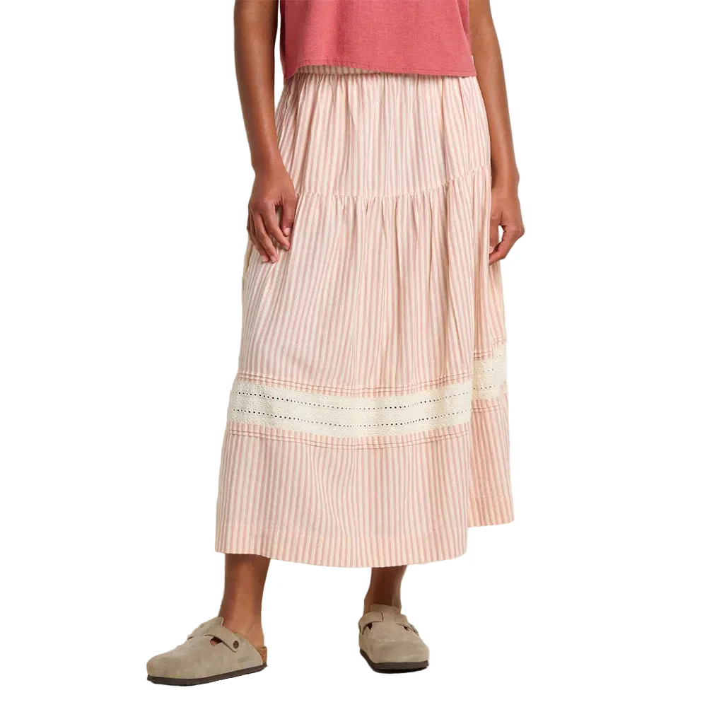 Airscape Midi Skirt - Dusty Cedar Stripe