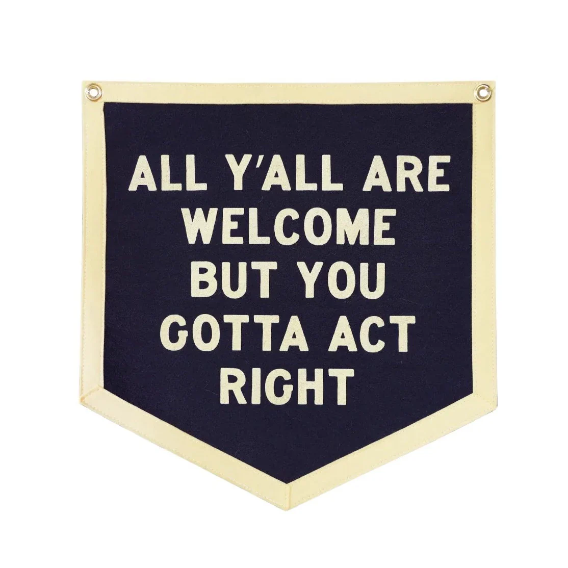 All Y'All Are Welcome Pennant - Navy