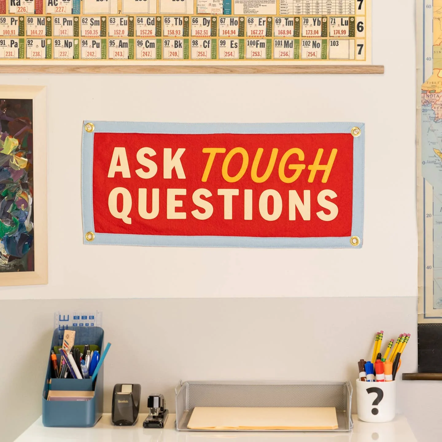 Ask Tough Questions Camp Flag - Image 2