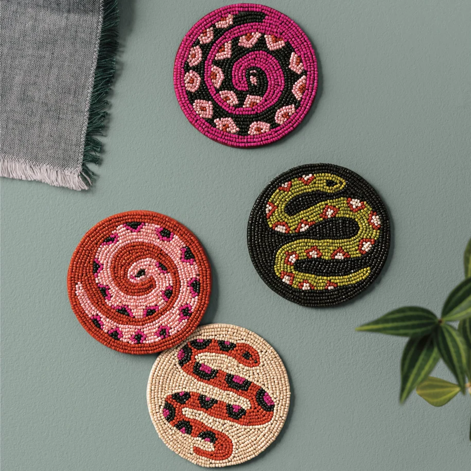 Beaded Coaster Set of 4 - Gardenland - Image 2