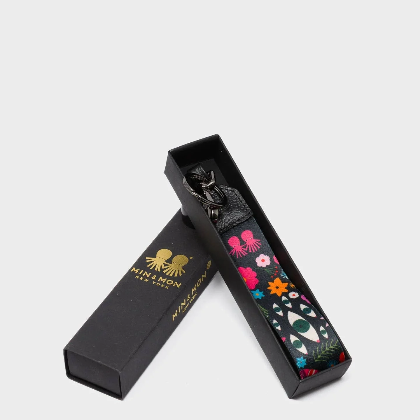 Black Nylon Keychain- Flowers - Image 3