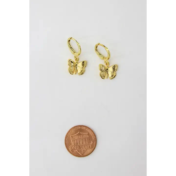 Butterfly Huggies- 18K Brass Plated - Image 2