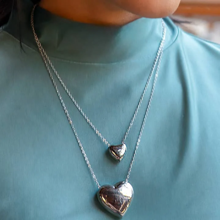Can't Heartly Wait Silver Mini Necklace - Image 3