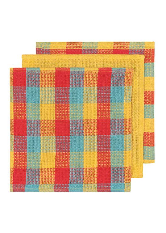 Check Lemon Dishcloths S/3