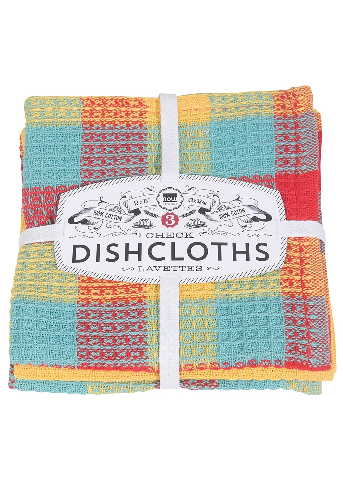 Check Lemon Dishcloths S/3 - Image 2