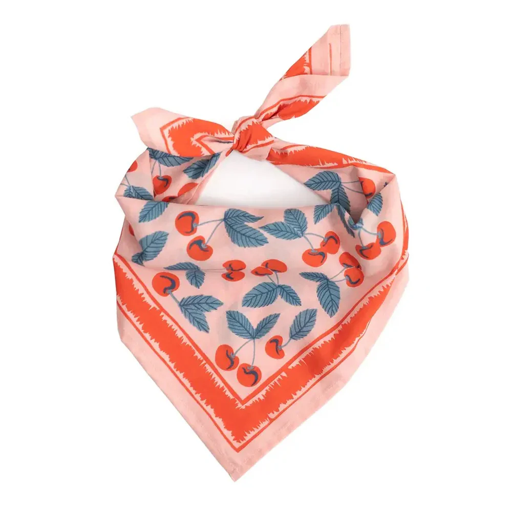 Cherry Screenprint Bandana - 22" - Image 2