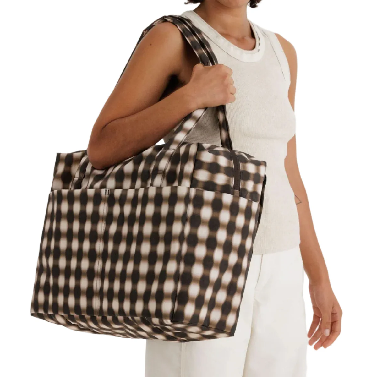 Cloud Carry On - Blurred Gingham Brown