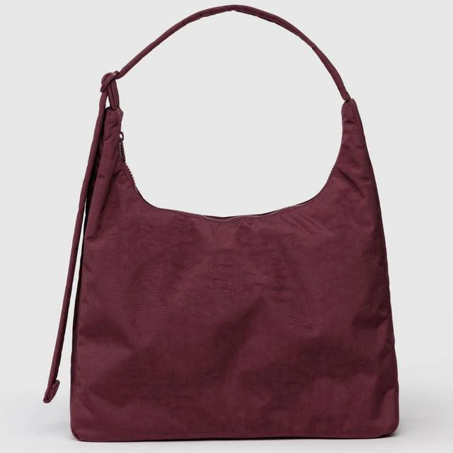 Nylon Shoulder Bag- Mahogany