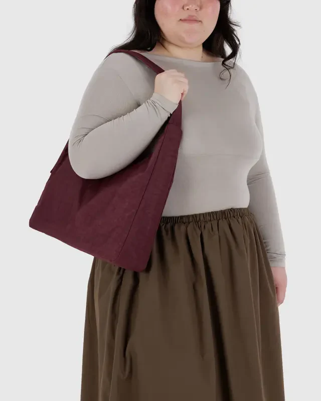 Nylon Shoulder Bag- Mahogany - Image 3