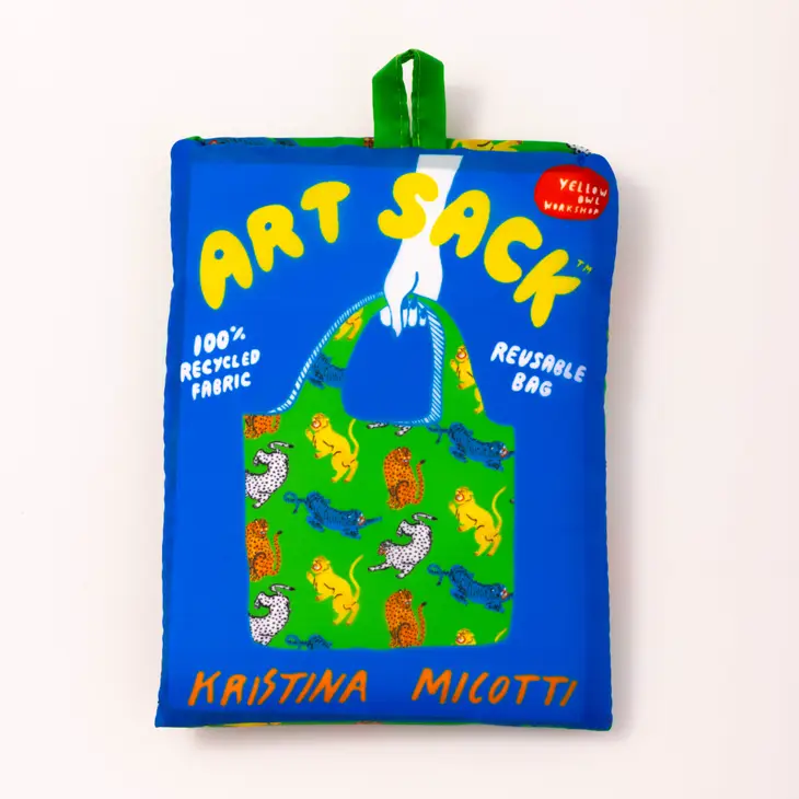 Wild Cats Art Sack - Reusable Tote Bag - Image 2