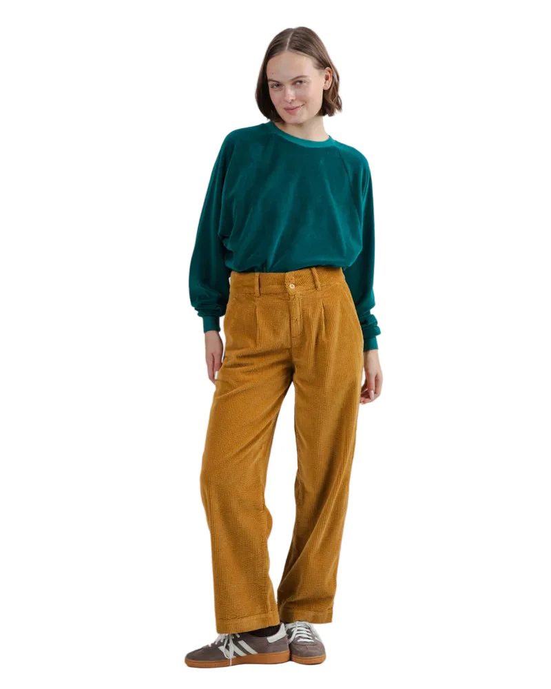 Corduroy Pleated Pants - Camel