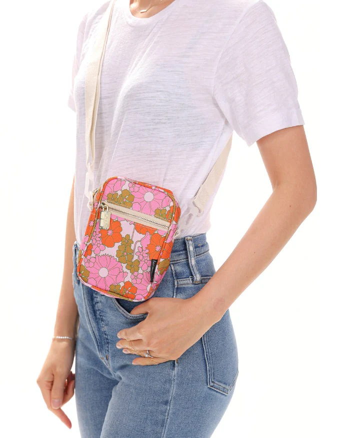 Crossbody Mini Brick Bag - Floral Red - Image 3