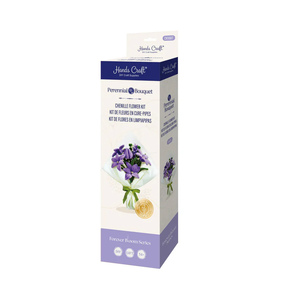 DIY Chenille Flower Bouquet Kit - Purple Lily - Image 5