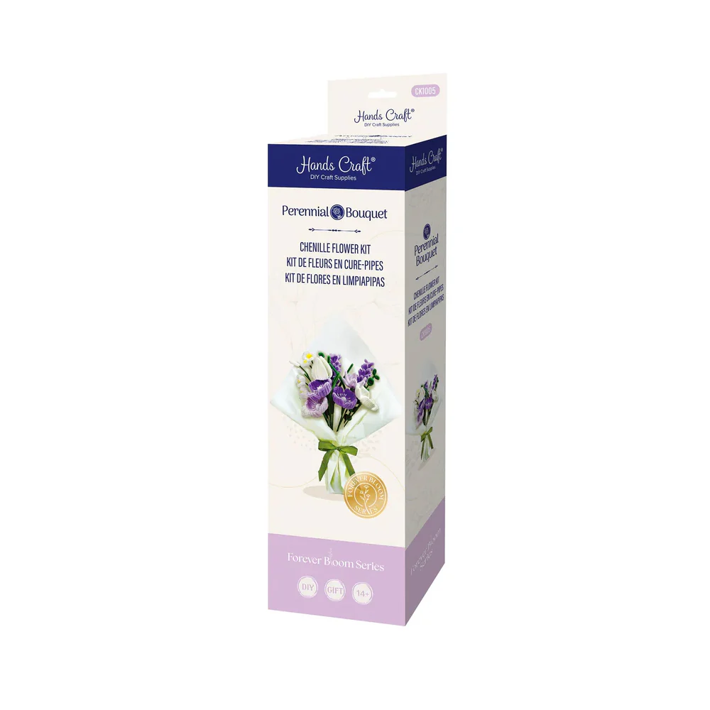 DIY Chenille Flower Bouquet Kit - Purple Mix - Image 5