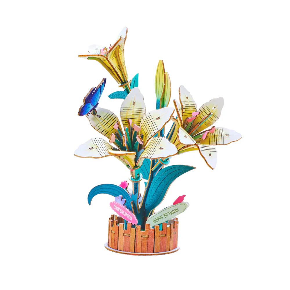 DIY Wooden Puzzle Kit: Lily Bloom Kit
