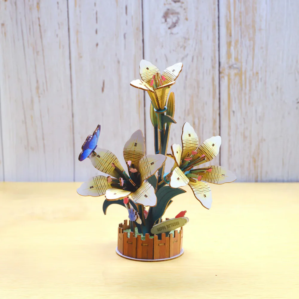 DIY Wooden Puzzle Kit: Lily Bloom Kit - Image 2