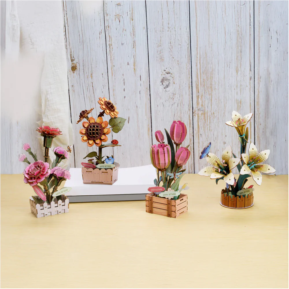 DIY Wooden Puzzle Kit: Lily Bloom Kit - Image 4