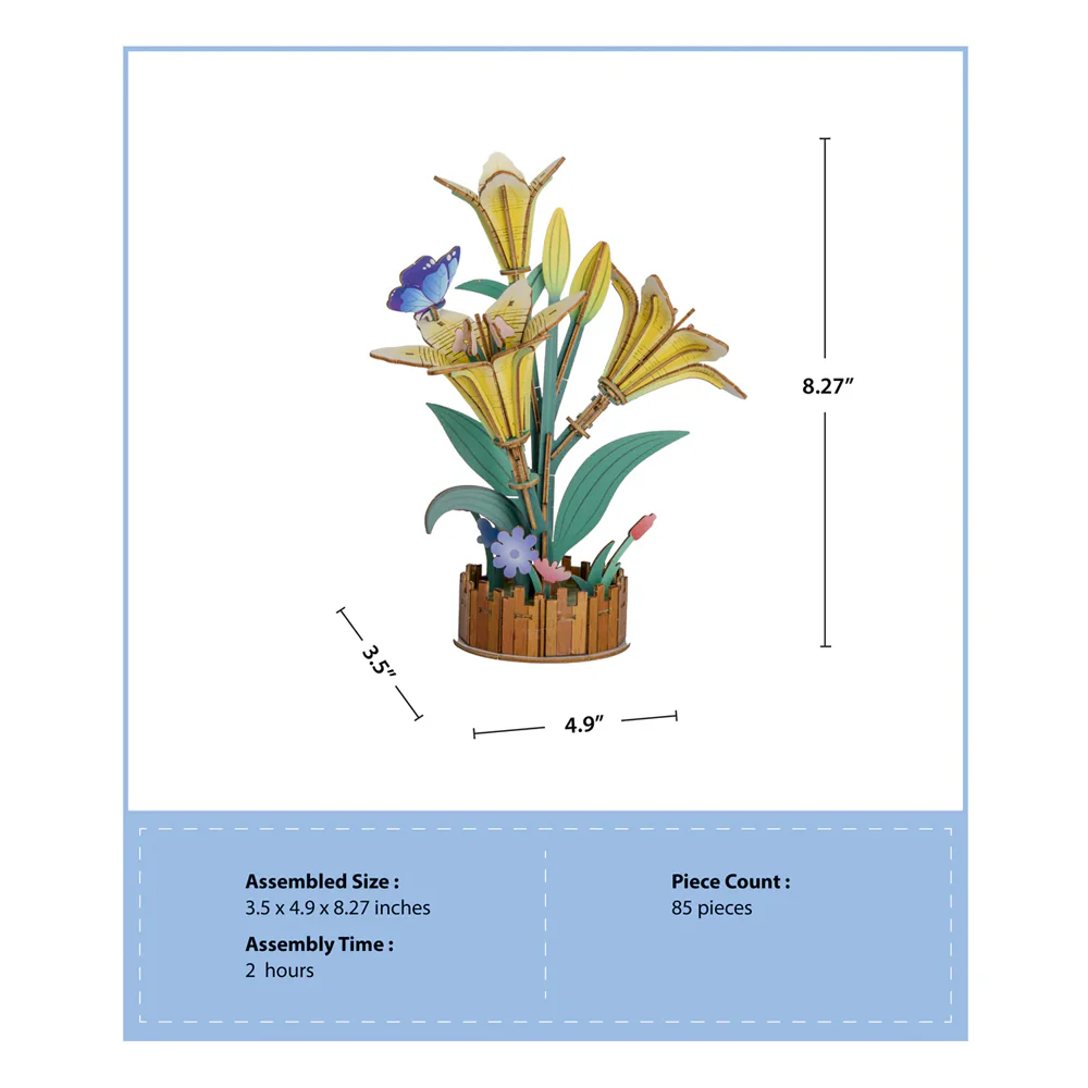 DIY Wooden Puzzle Kit: Lily Bloom Kit - Image 5