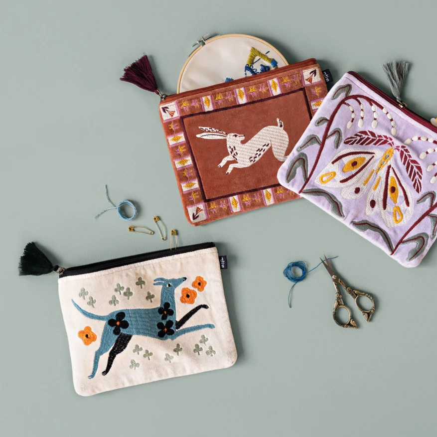 Dogwood Embroidered Flat Pouch - Image 3
