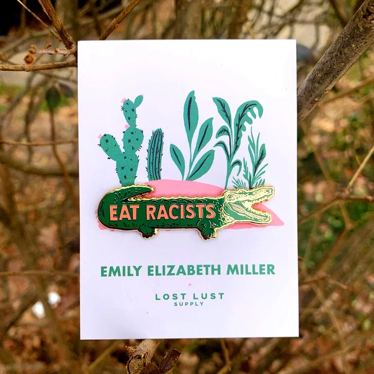 Eat Racists Pin - Image 2