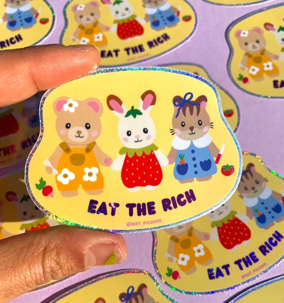 Eat the Rich Critter Sticker - Image 2