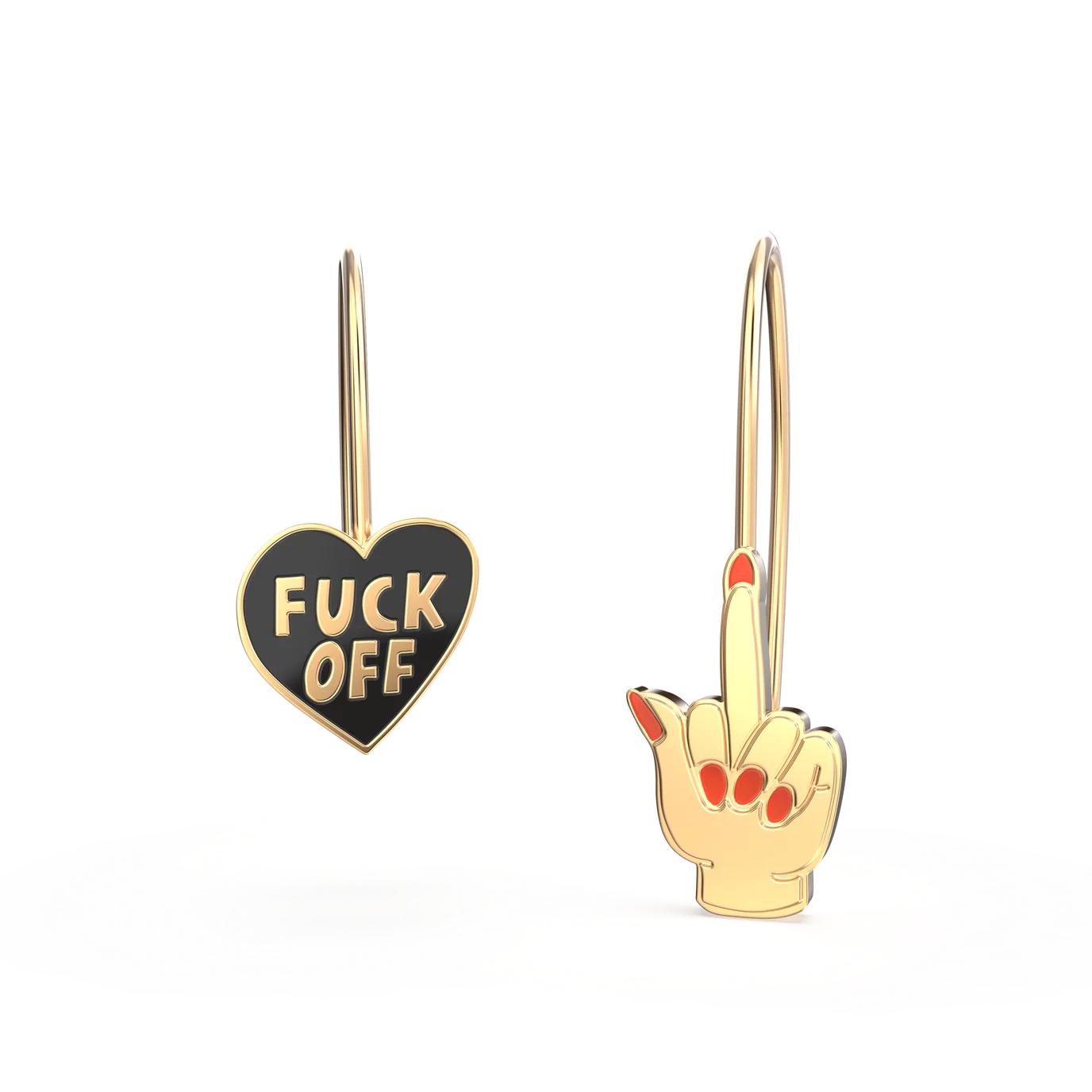 F*ck Off Heart & Middle Finger Earrings