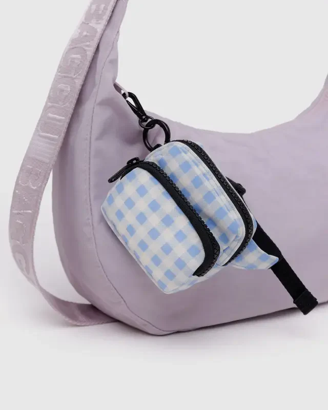 Fanny Pack Charm- Light Blue Gingham - Image 3