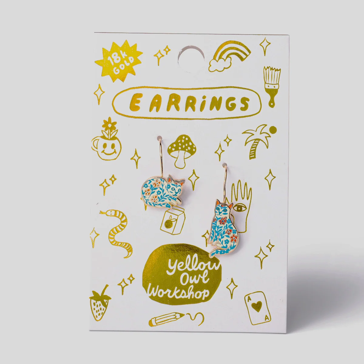 Floral Cats Earrings - Image 2