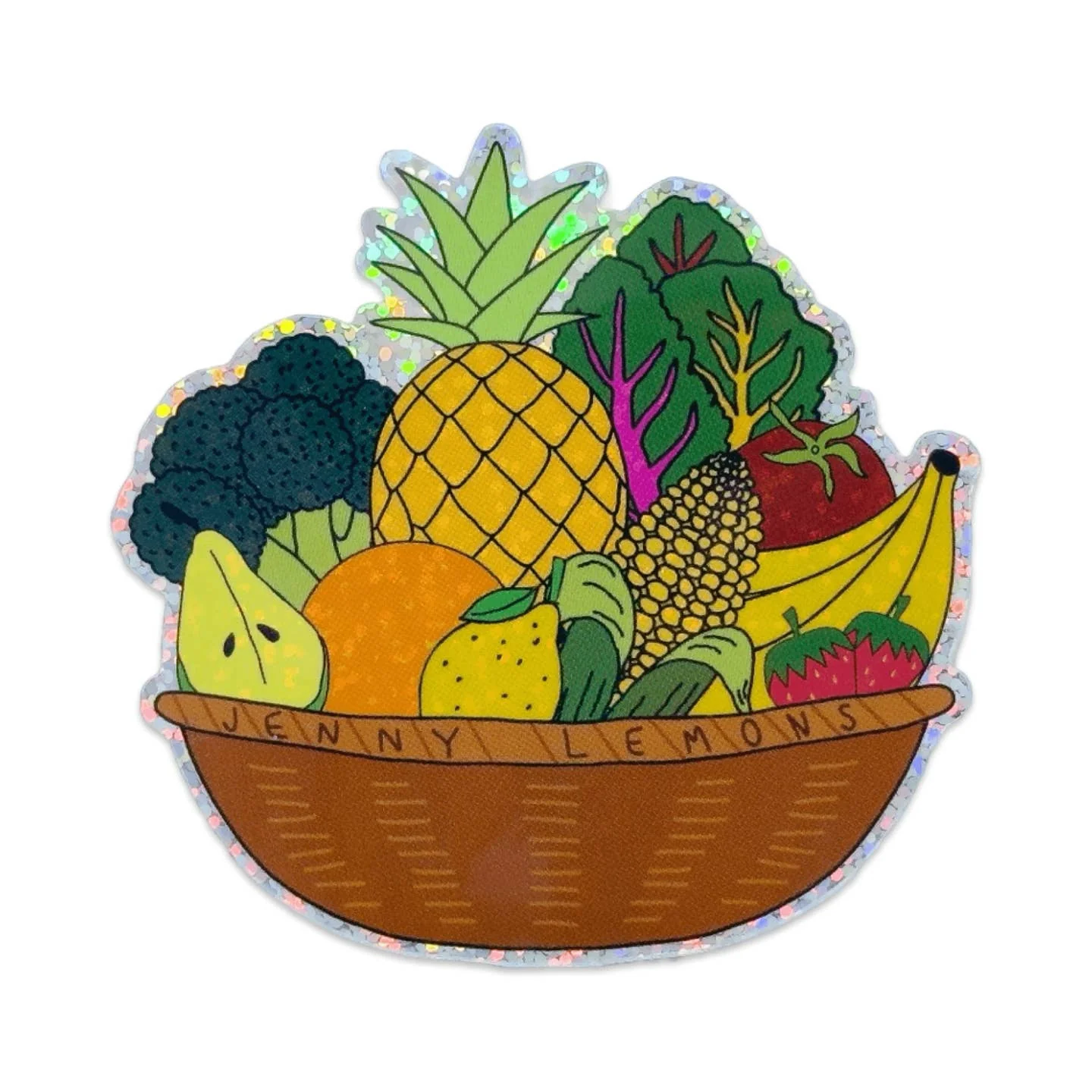 Glitter Fruit and Veggie Sticker