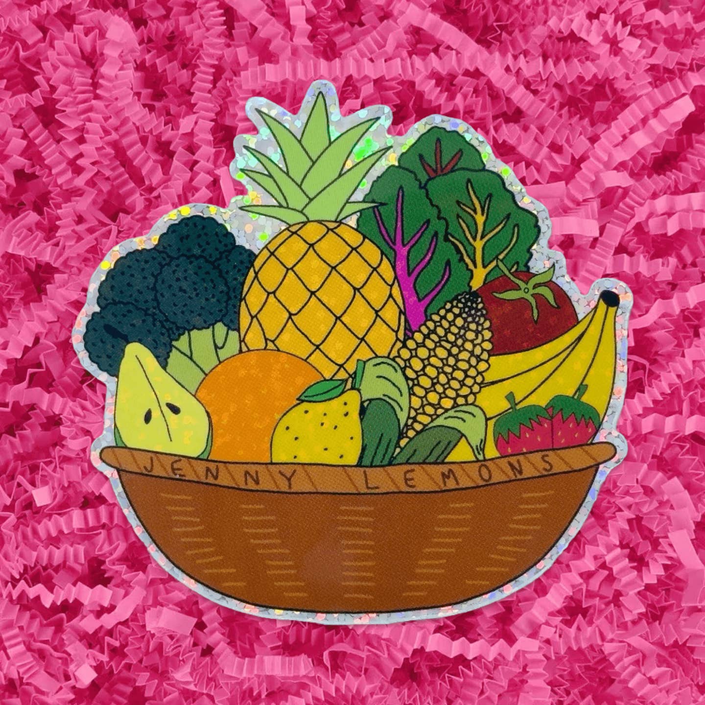 Glitter Fruit and Veggie Sticker - Image 2