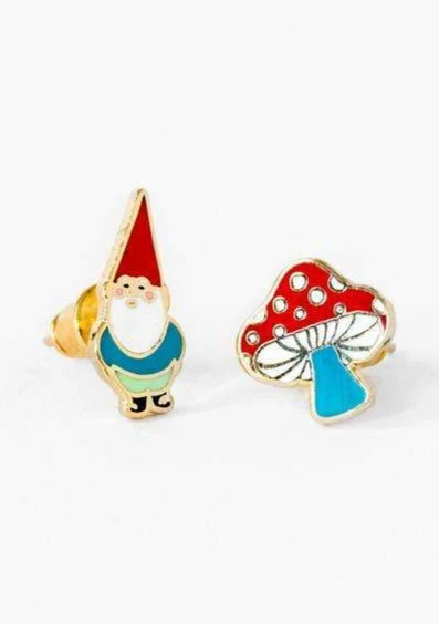Gnome And Mushroom Earrings