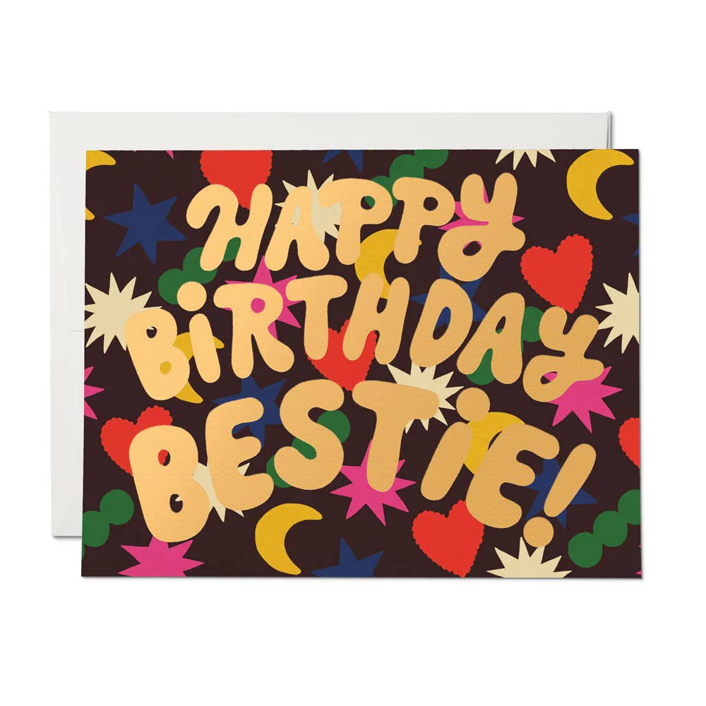 HBD Bestie Rainbow Charms Card