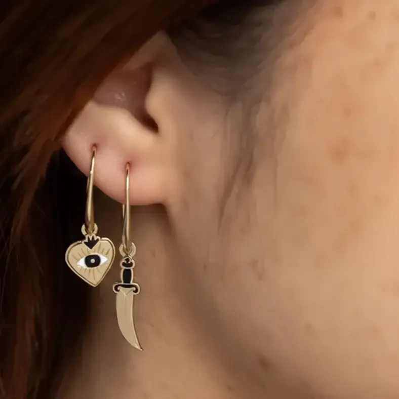 Heart + Dagger Earrings - Image 2