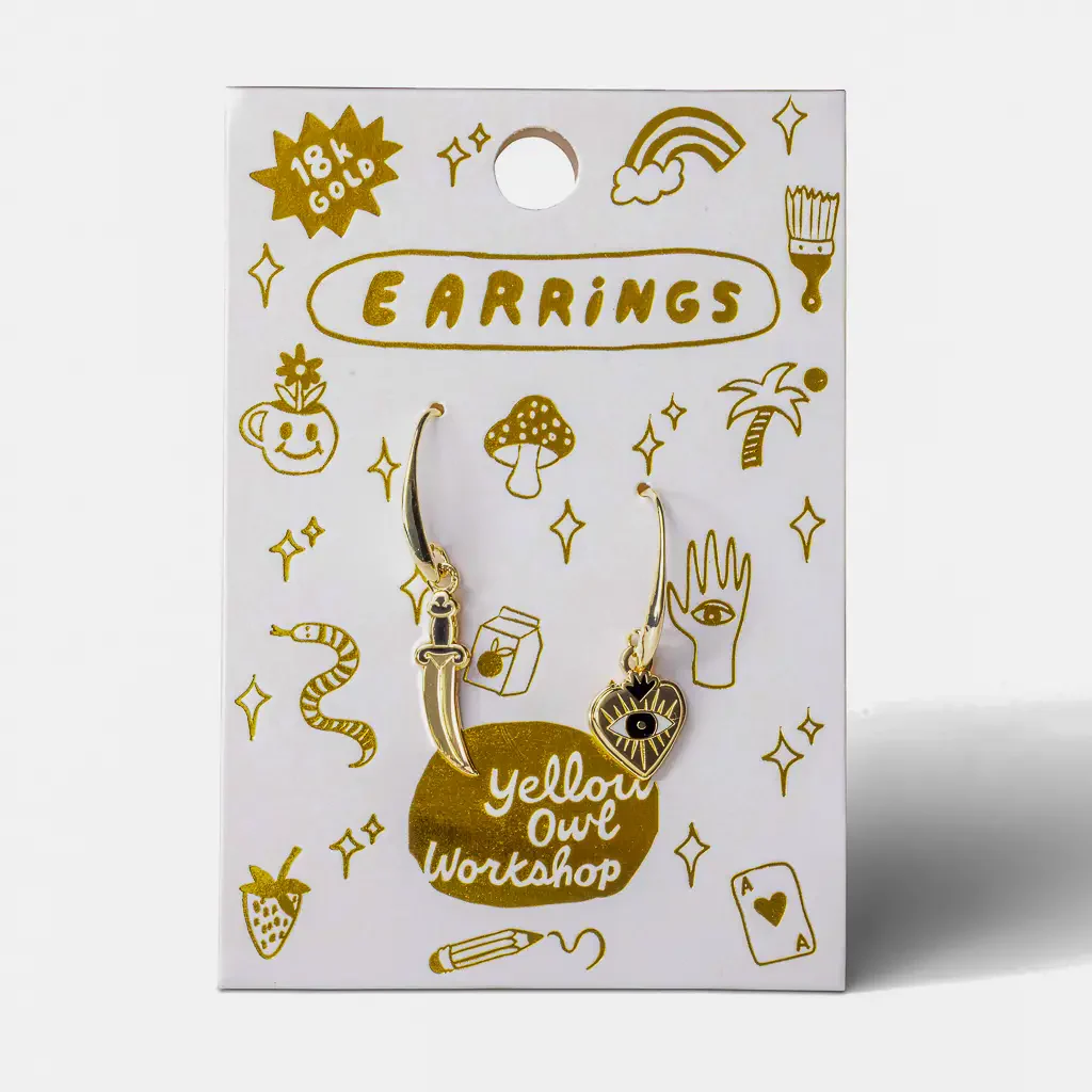 Heart + Dagger Earrings - Image 3