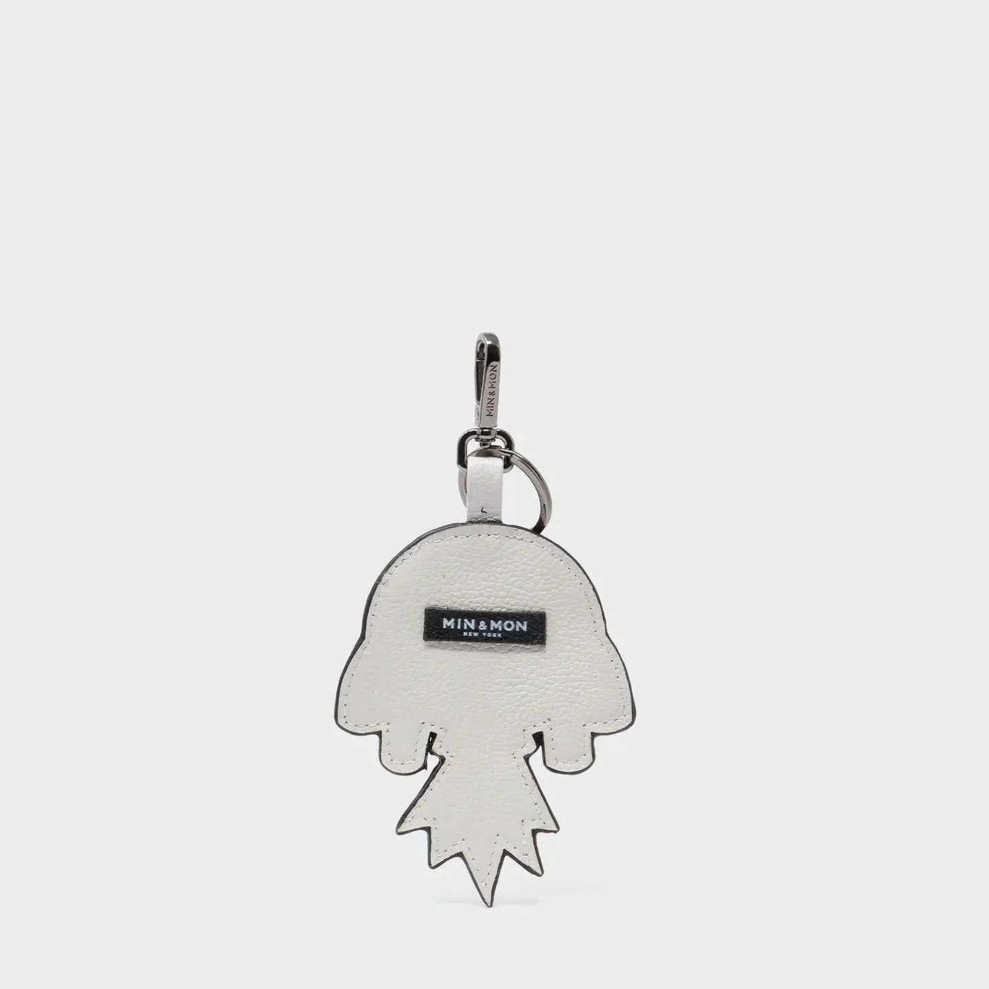 Helia Rocketship Charm - Cream Leather Keychain - Image 2