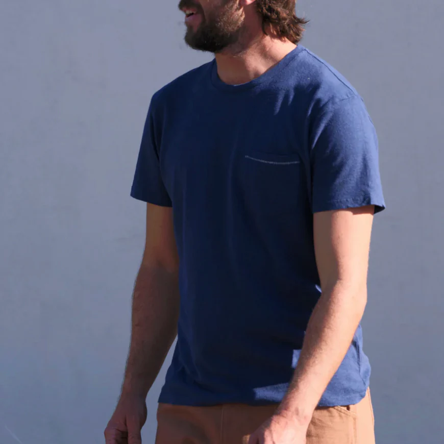 Hemp Pocket Tee - Indigo - Image 3