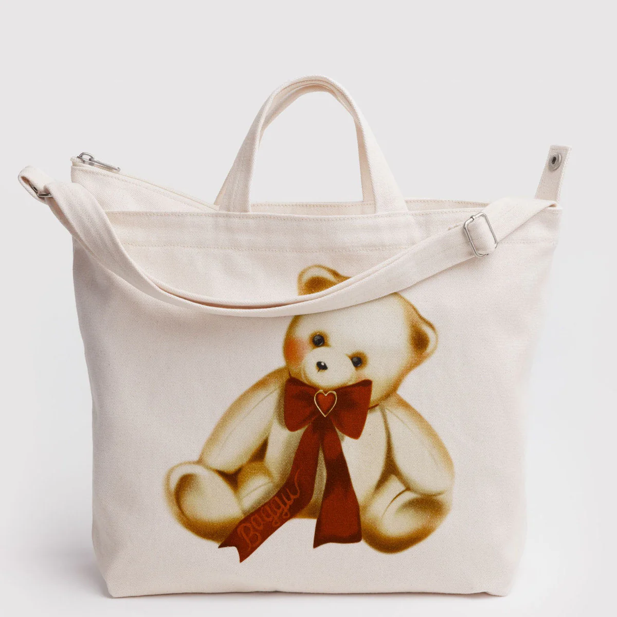 Horizontal Zip Duck Bag- Teddy Bear