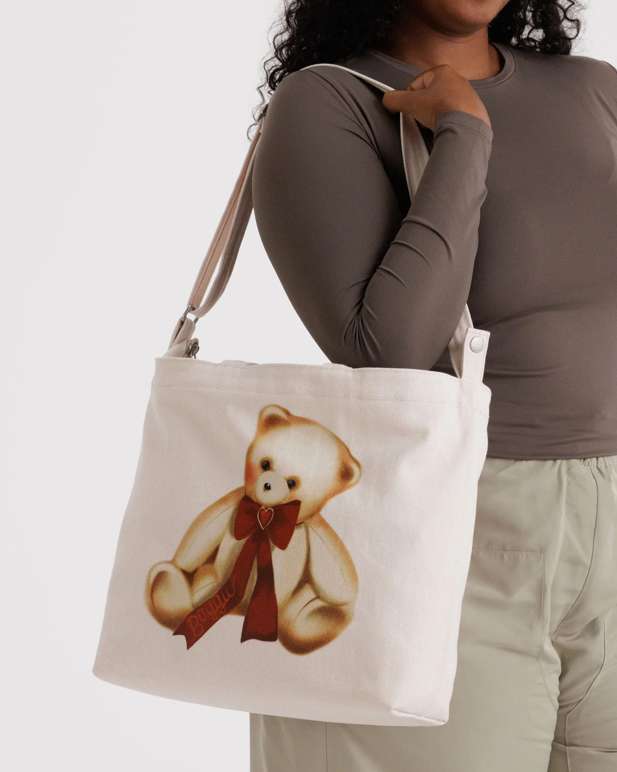 Horizontal Zip Duck Bag- Teddy Bear - Image 3
