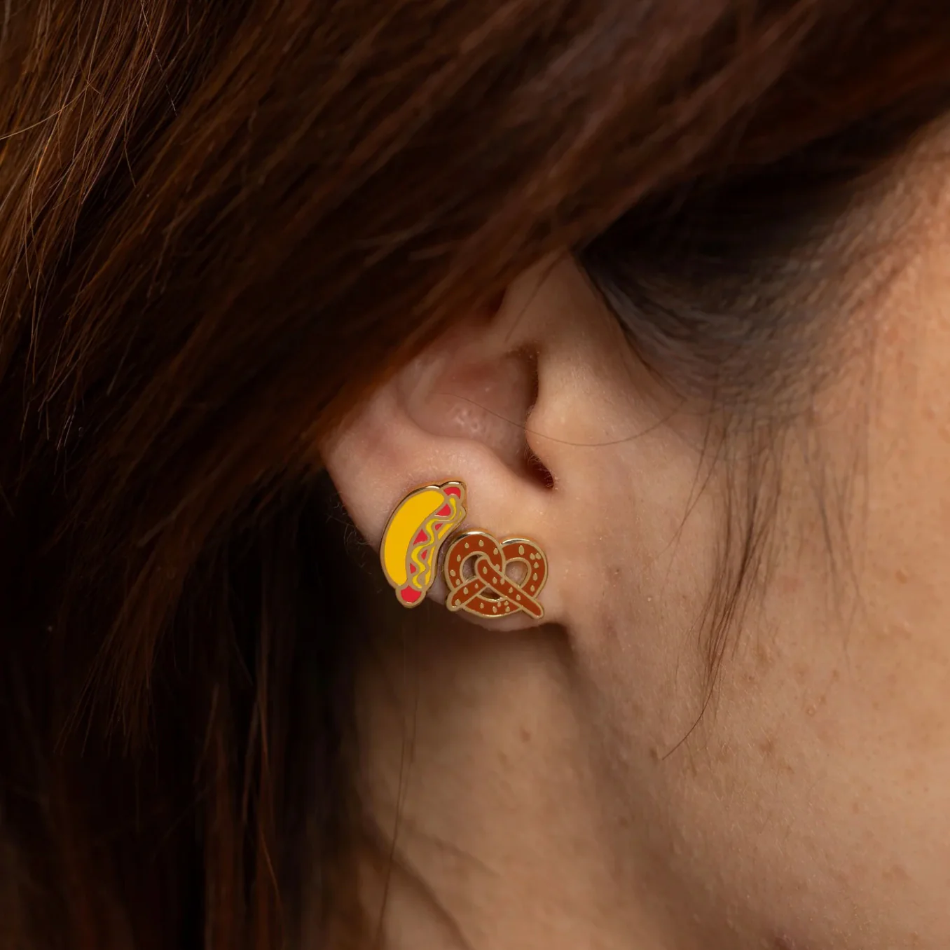 Hot Dog and Pretzel Earrings - Image 3