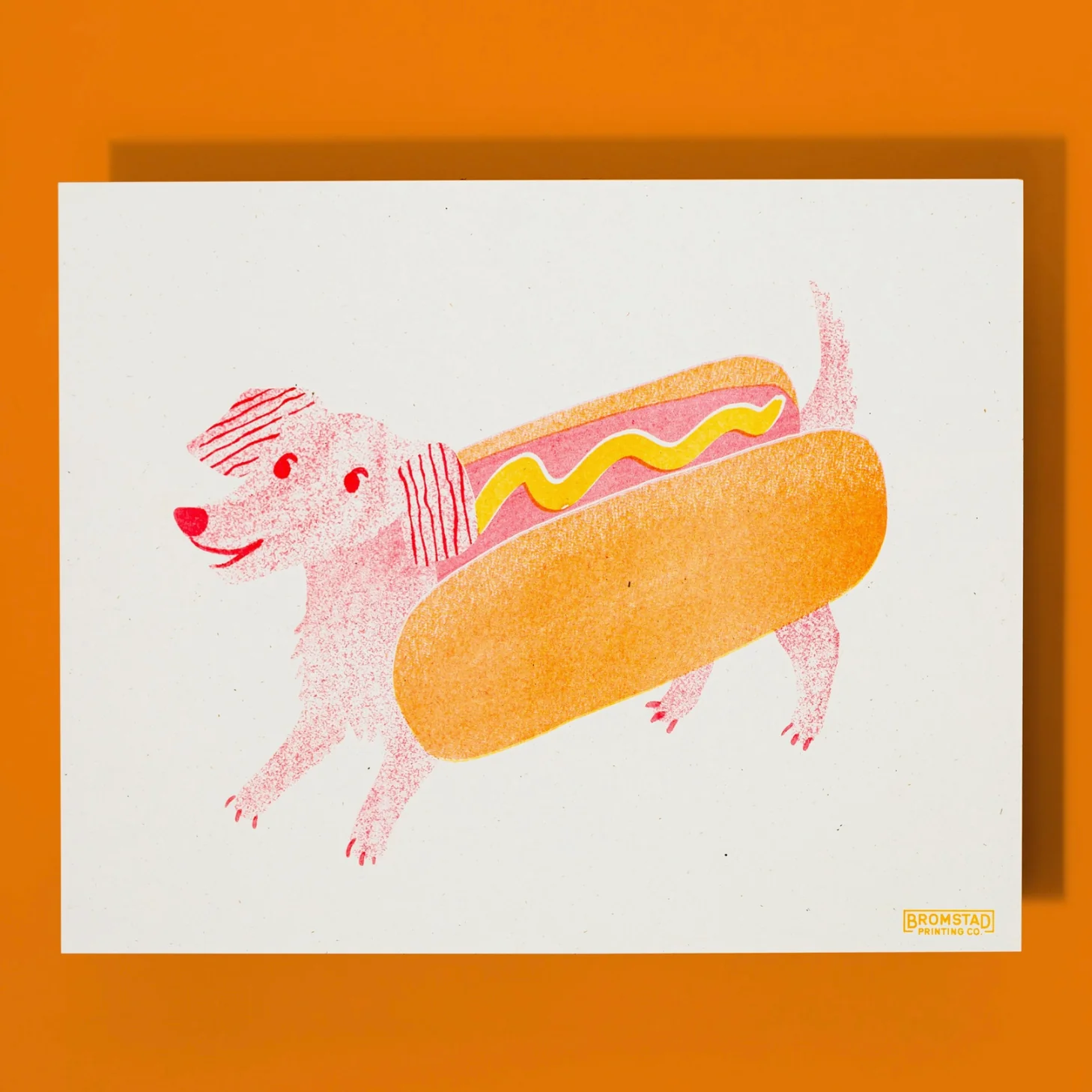 Hot Dog Risograph Print