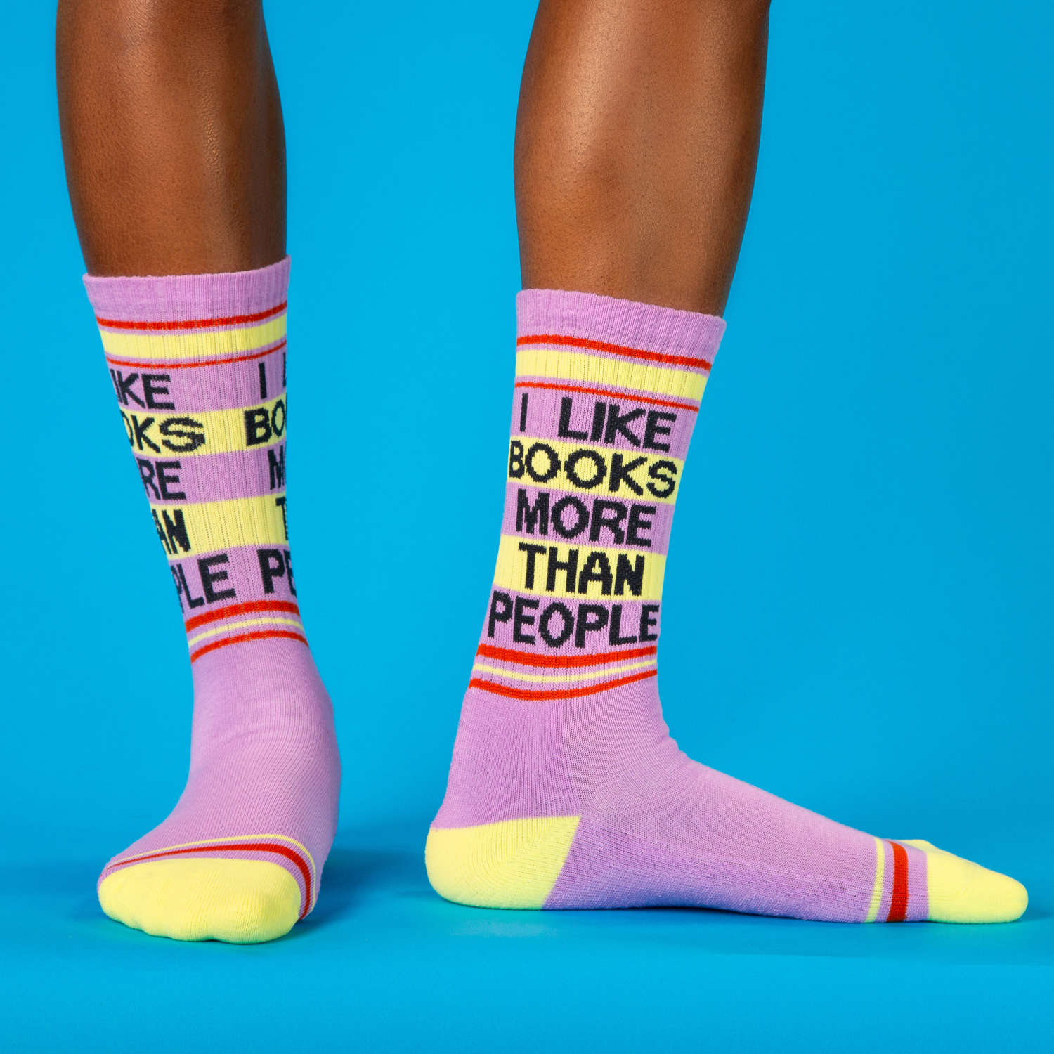 I Like Books More Than People Gym Crew Socks - Image 5