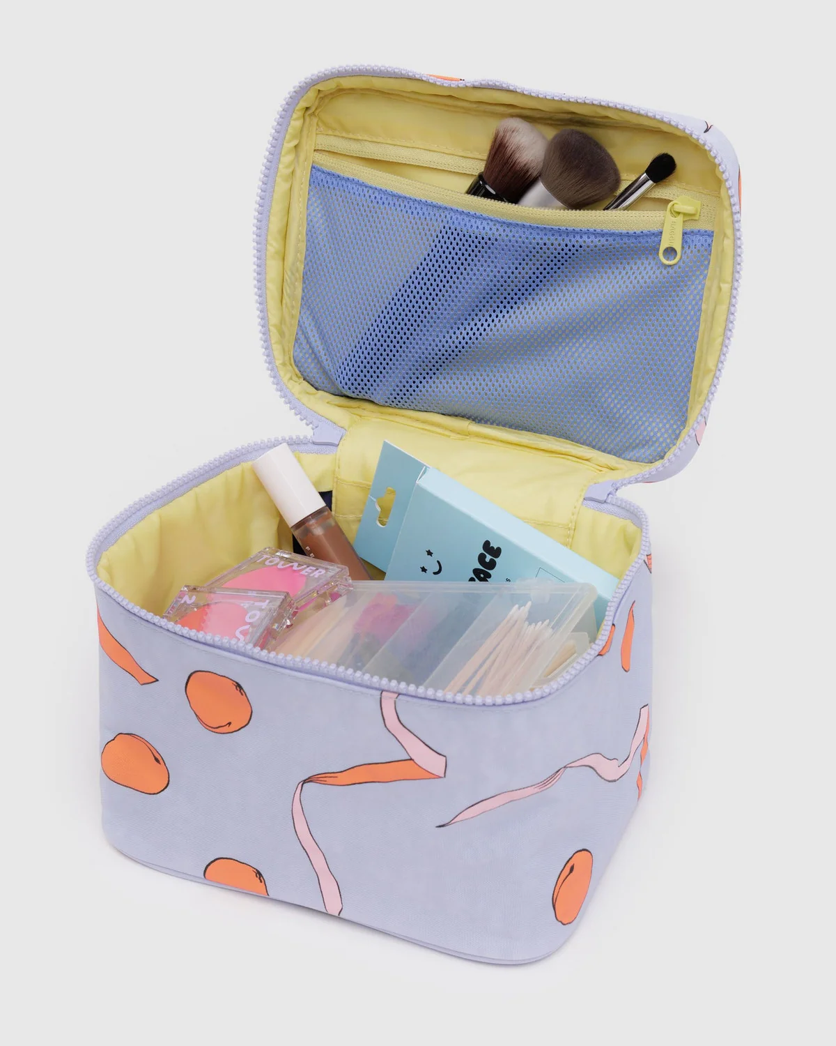 Large Cosmetic Case- Apricots + Ribbons - Image 2