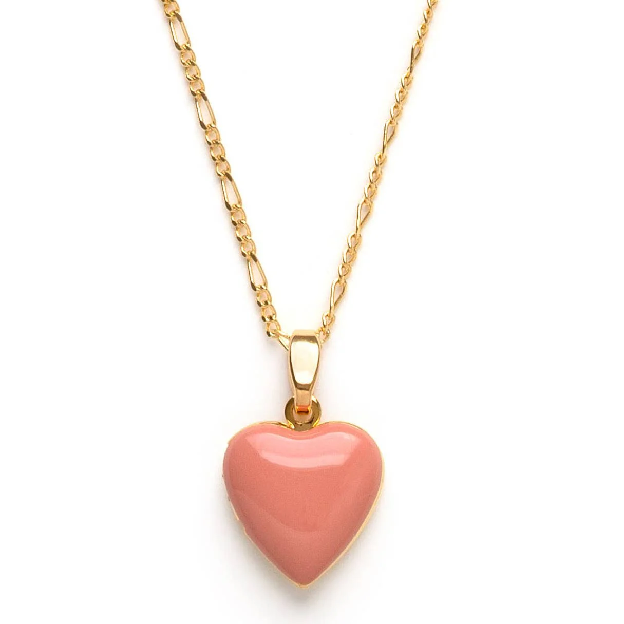 Large Enamel Heart Locket- Rose