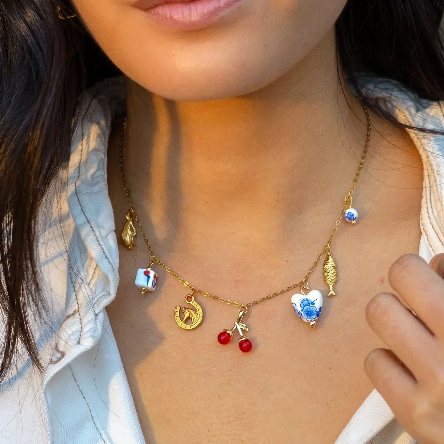 Lucky Charmed Necklace- 18K Gold Plated