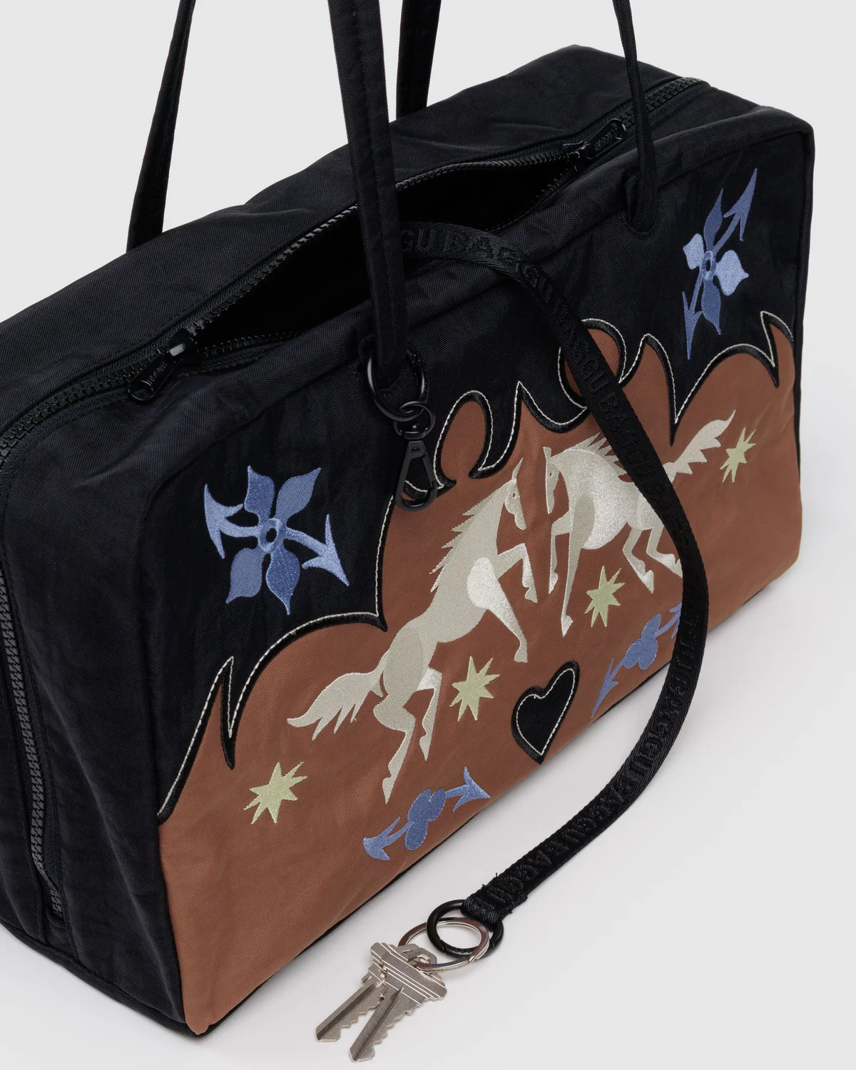 Medium Nylon Bowler Bag- Western Applique - Image 3