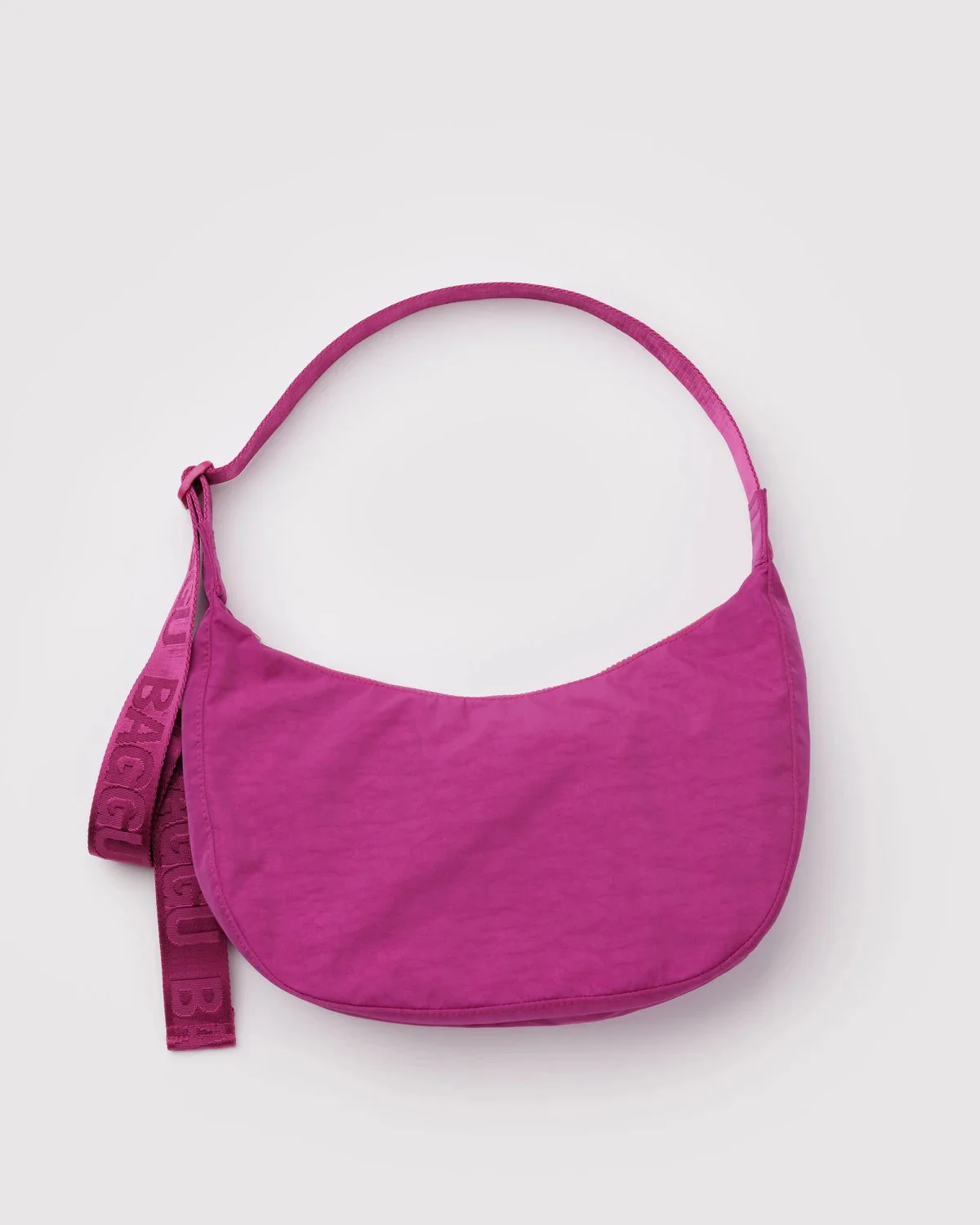 Medium Nylon Crescent Bag - Deep Fuchsia