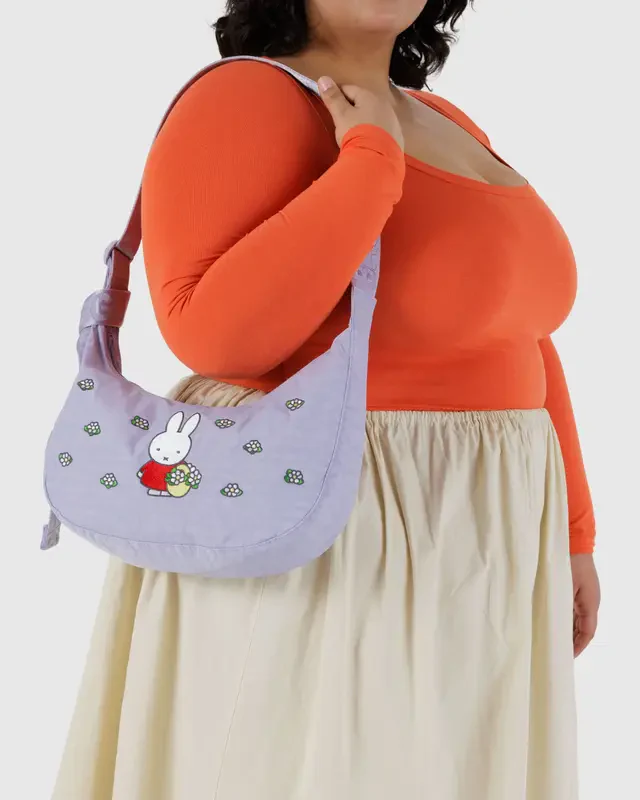 Medium Nylon Crescent Bag- Embroidered Miffy - Image 4